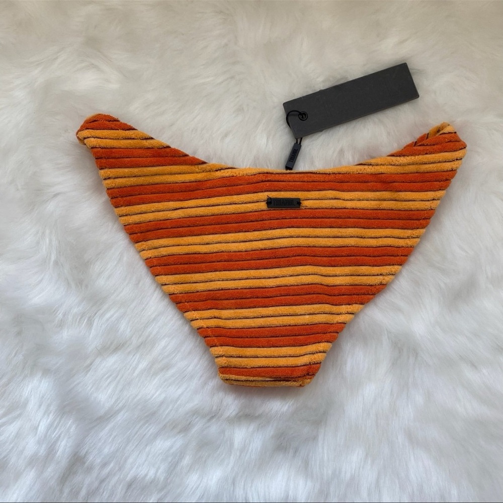 Triangl Bikini Bottoms NWT - Size XXS - Orange and Black Terrycloth Striped